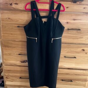 Elegant Black Dress with silver Accents